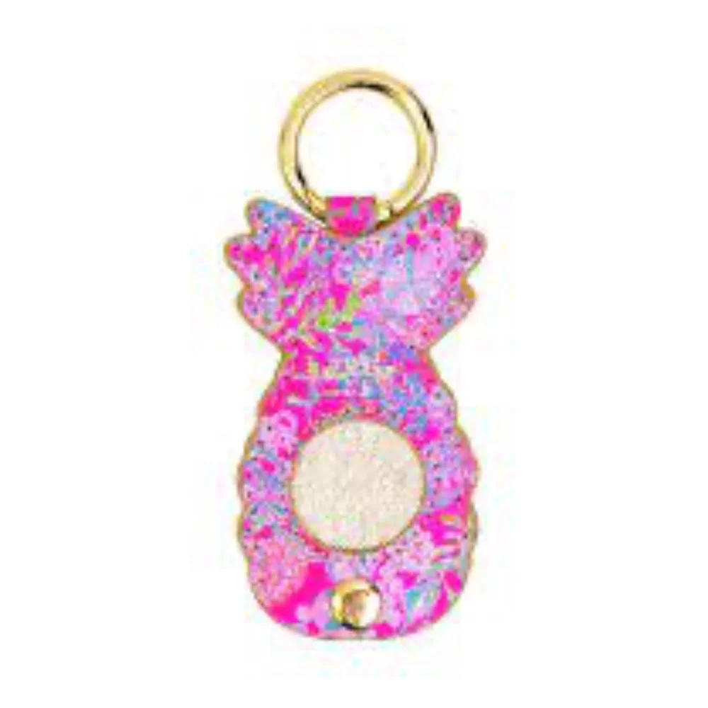 Lilly Pulitzer Air Tag Case Pineapple Keyring Shell Me Something Good